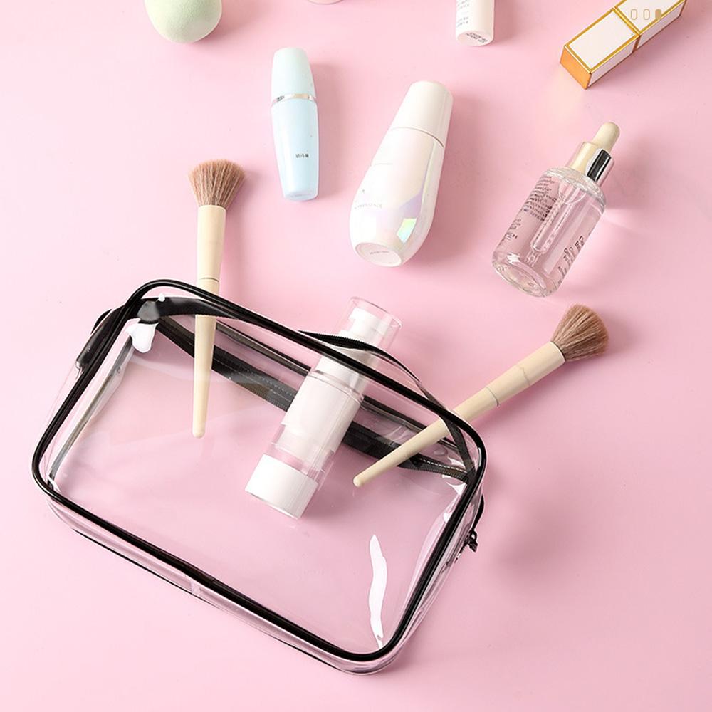 4Pcs Travel Makeup Organizer PVC Waterproof Cosmetic Toiletry Pouch Zipper Storage Bag
