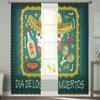 Mexican Festival Food Skull Sheer Curtains Window Tulle Curtains For Living Room Bedroom For Kitchen Veiling Curtains Decoration