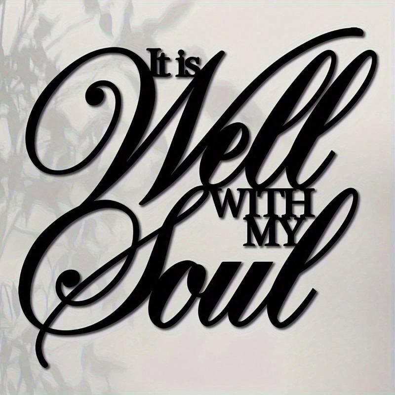 My Soul Finds Rest Metal Wall Decor Black Scripture Plaque Easy Hang Housewarming Gift