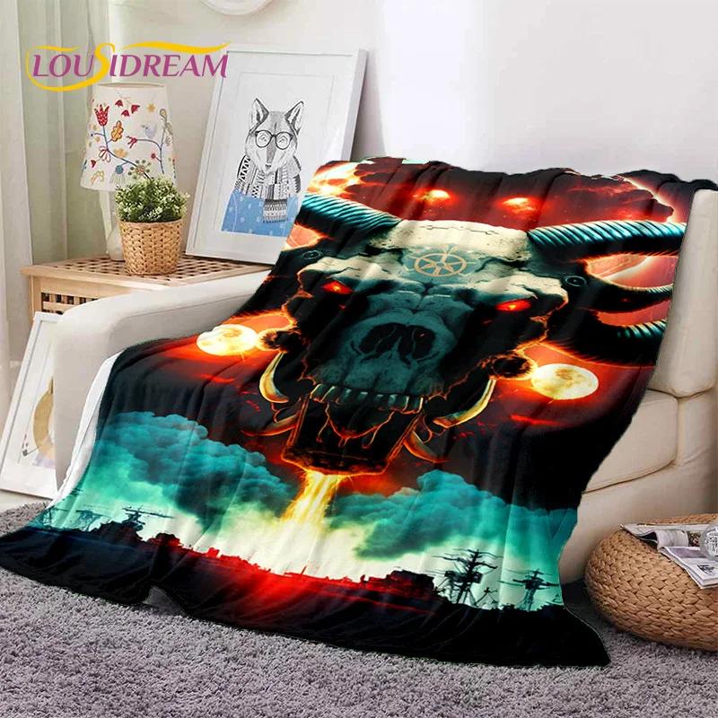 Gothic Horror Monsters Demon Ghost Soft Flannel Blanket for Beds Bedroom Sofa Picnic,Throw Blanket for Cover Outdoor Leisure Nap