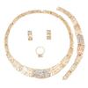 Diamond Jewelry Set: Necklace, Earrings, Ring & Bracelet