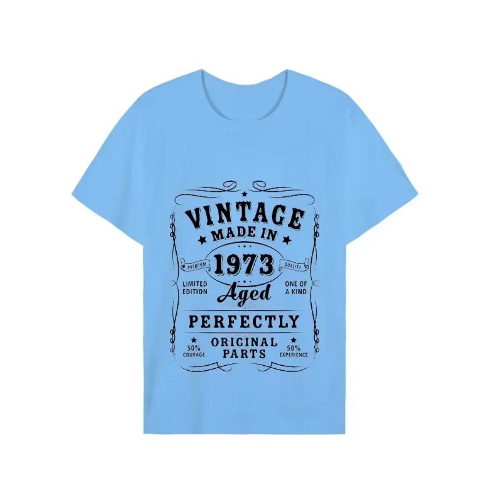 1973 50th Birthday Tshirts T-shirt Vintage 1973 Men Short Sleeve Tops Street 1973 T Shirt for Men T Shirt Oversize Tee Shirt Man