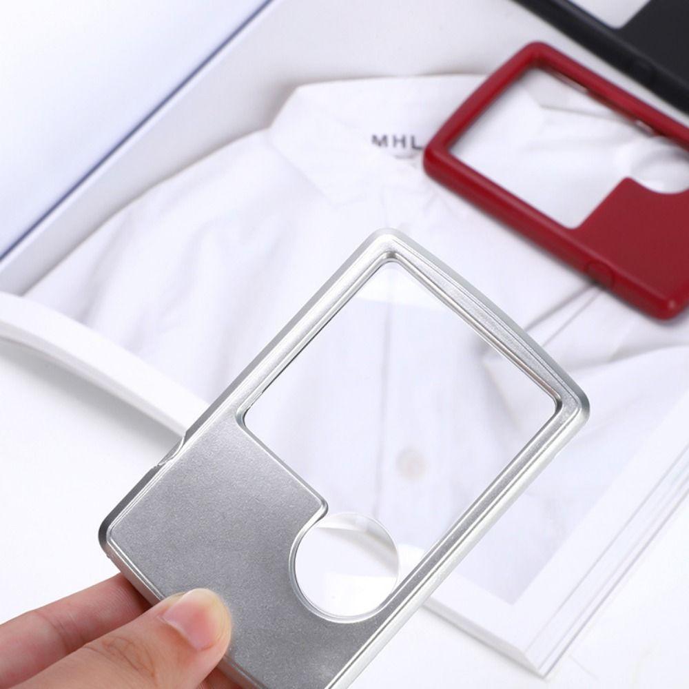 LED Light Card Magnifying Glass Ultra-Thin Reading Magnifier Magnifier Loupe Reading For Elderly