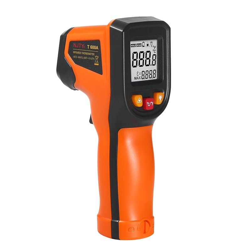 

Infrared Thermometer Non-Contact Digital Temperature Gun -50°C~600°C (-58°F~1112°F) IR Thermometer for Industrial, Kitchen Cooking, Automotive, T600A