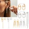 Elegant Long Fringe Ear Clips with Clip On Feature Pendant Earrings Suitable for Easy Wear Versatile Fashion Accessory
