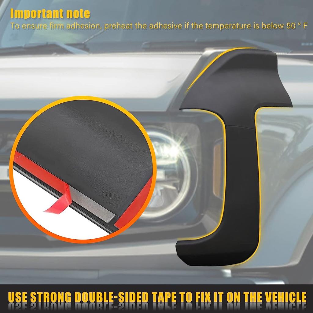 Para 2021-2024 Ford Bronco 2/4 puertas, borde de esquina delantero, blindaje de carrocería, accesorios exteriores de coche, piezas