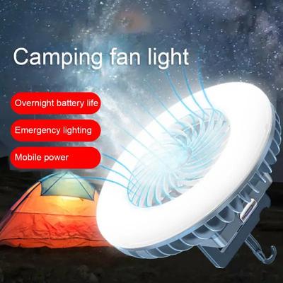 Lámpara de ventilador para tienda, multifuncional, impermeable, recargable, lámpara de Camping, ventilador de techo, luz portátil para senderismo, ventilador de refrigeración