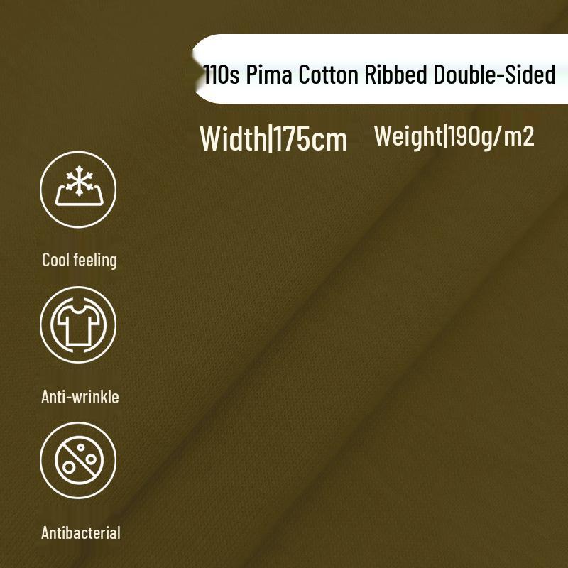 

Pima Cotton Stretch Double-Sided Cool-Touch Antibacterial Knit Fabric (110s) Off-White Sample