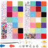 28 Grids Glass Seed Beads Kit Letter Beads Imitation Pearls Beads Alloy Shell Beads For Jewelry Making DIY Earrings Bracelet