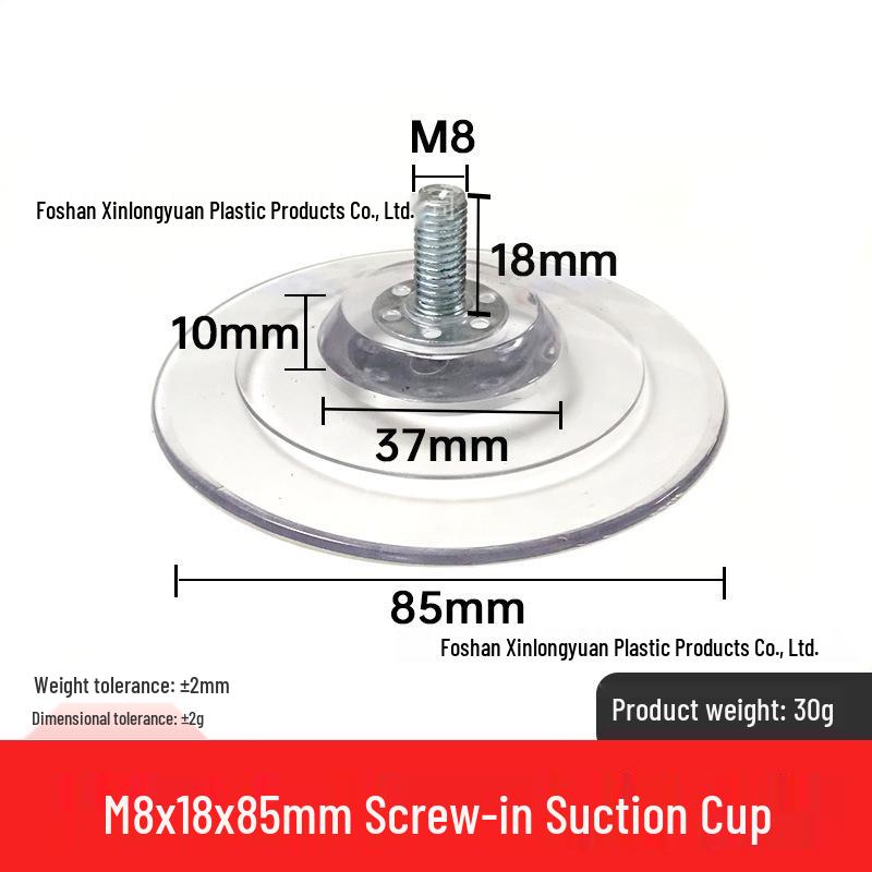 M4-M8 Transparente PVC-Saugnapf mit Gewindestange