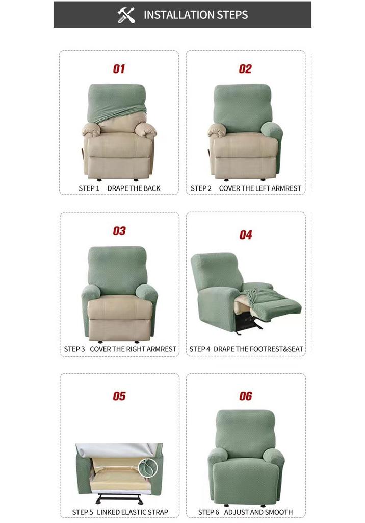 Versatile Fully Enclosed Elastic Chelsea Sofa & Recliner Cover