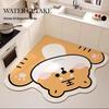 Cartoon Non-Slip Water-Absorbing Floor Mat for Kitchen, Bathroom, and Toilet - Easy Clean, Stain & Wear Resistant.