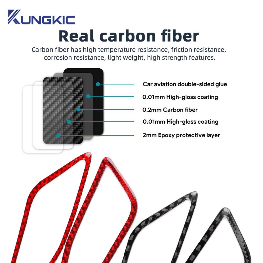 Real Soft Carbon Fiber Sticker For Seat Leon 2013 2014 2015 2016 2017 2018 2019 2020 Car Air Outlet Instrument Panel Trim