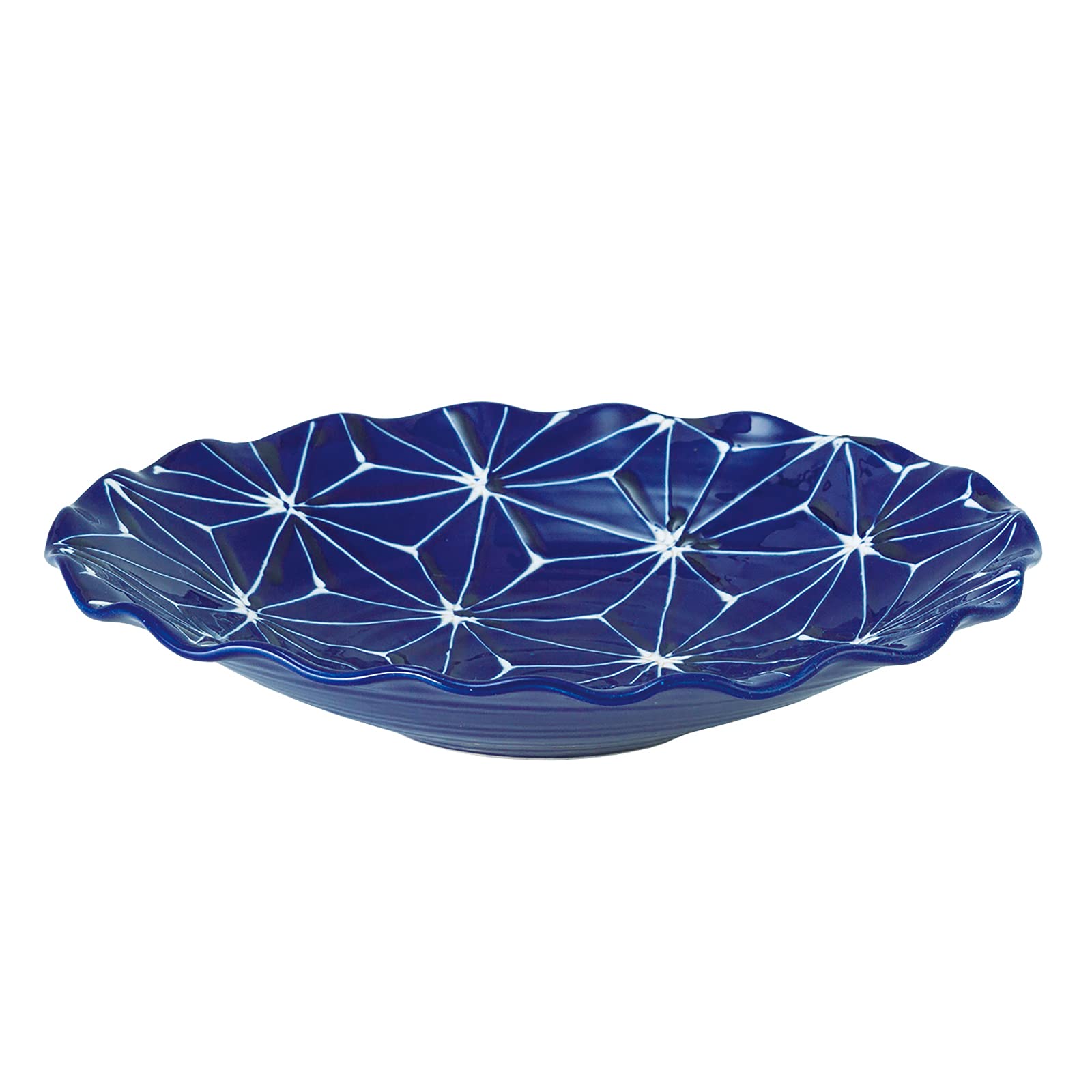 

Hasami Ware Multi-Purpose Plate, Approx. 26cm, Hemp Leaf Pattern, Made in Japan, 19910