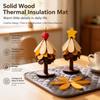 Wooden Tree Hot Pan Insulation Holder Made of Natural Foldable Wood Christmas Like Trees Heat Resistant Desk Mat Cup Pad Wood