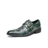 Men's Versatile Snake Print Pointed Toe Leather Shoes for Formal and Casual Wear