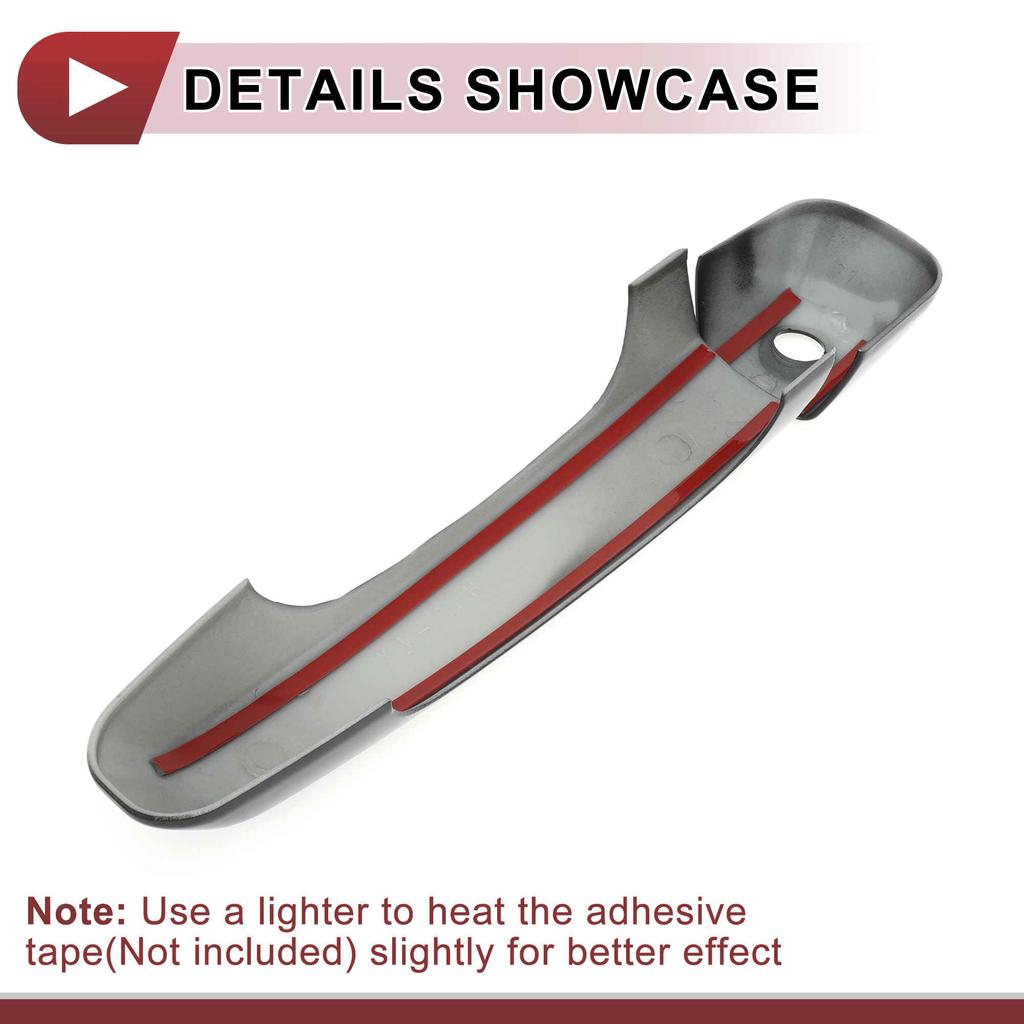 HEROFFIX Car Door Handle Covers Black Compatible with Toyota Land Cruiser Prado LC200 1 Set (Gloss ABS) - J150, J200, -