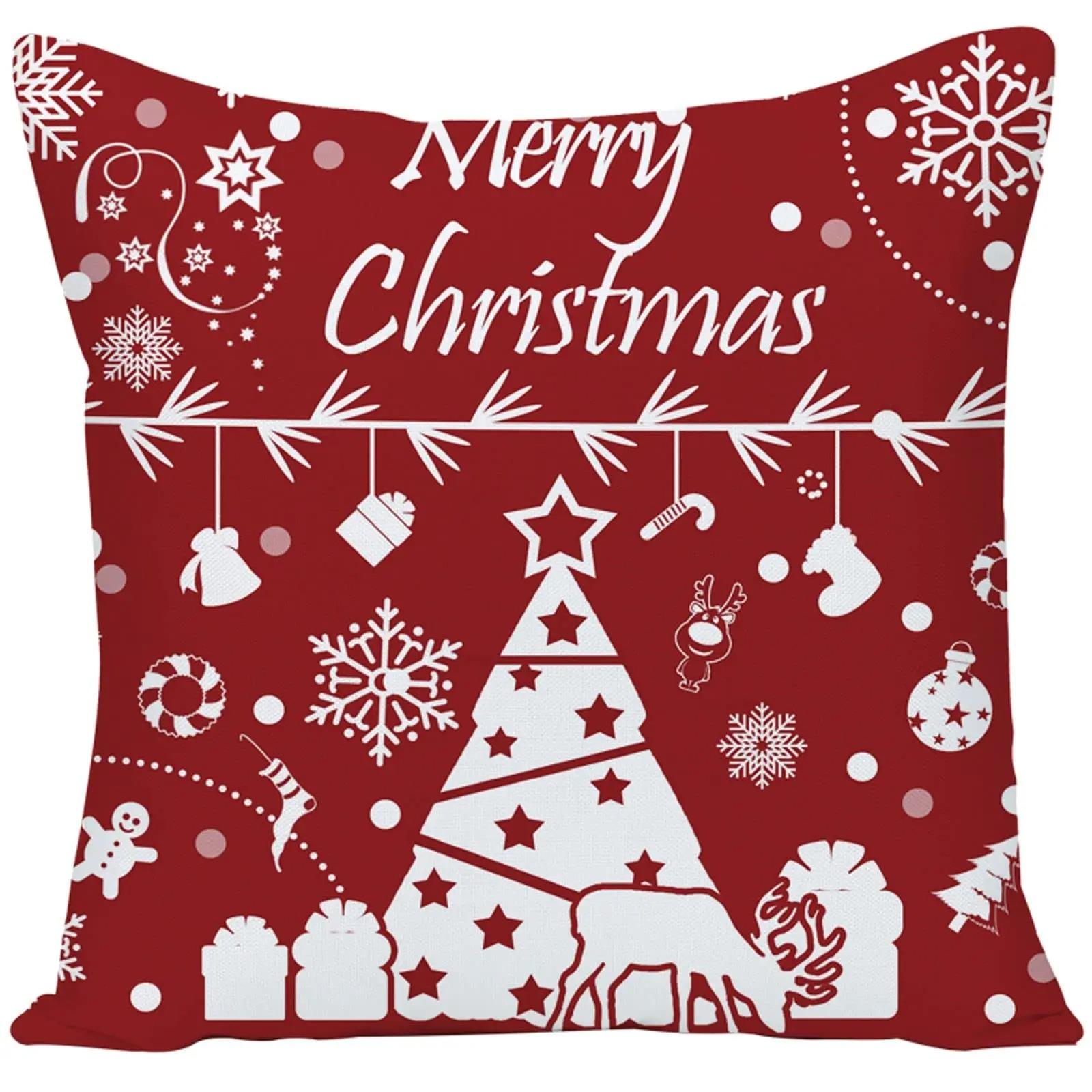 

Наволочки с рождественской тематикой Аксессуары для автомобиля Офис Санта-Клаус Гостиная Диван Домашние наволочки 45x45cm
