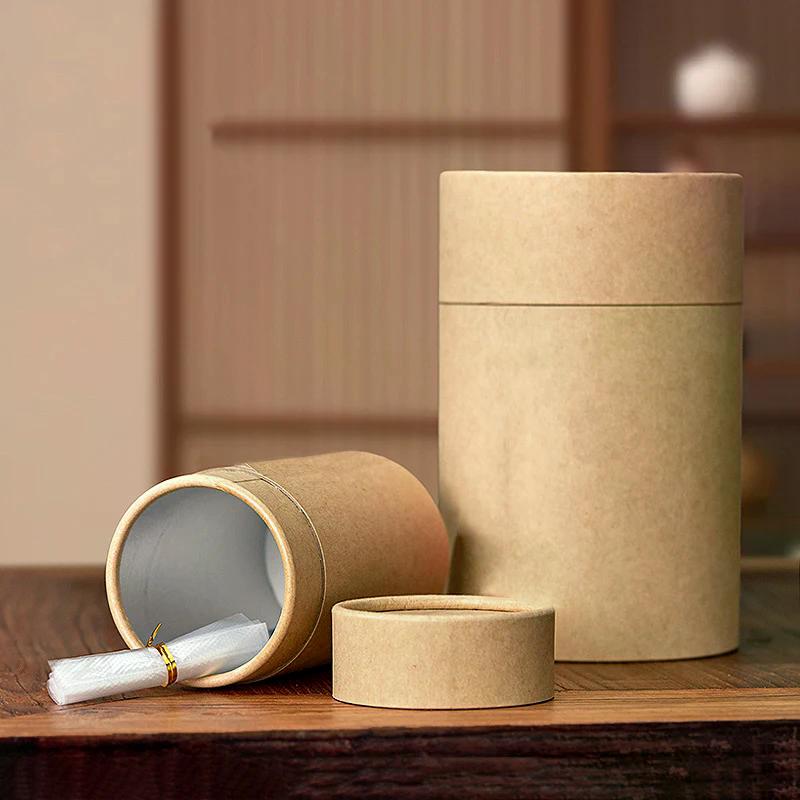 1PCS Kraft Paperboard Tubes Round Essential Oil Packaging Containers For Tea Caddy Coffee Cosmetic Crafts Gift Storager