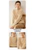 Women's 2025 Autumn/Winter Cashmere Sweater: Half-High Collar, Thick Knitwear, Hollow-Out Design