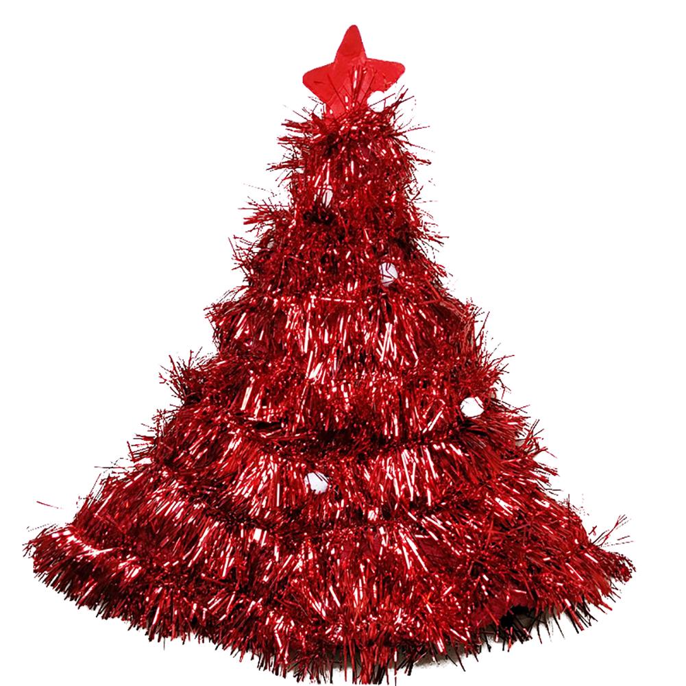 Tinsel Christmas Tree Hat Headband Xmas Party Fancy Dress Costume Hat Holiday Decorations