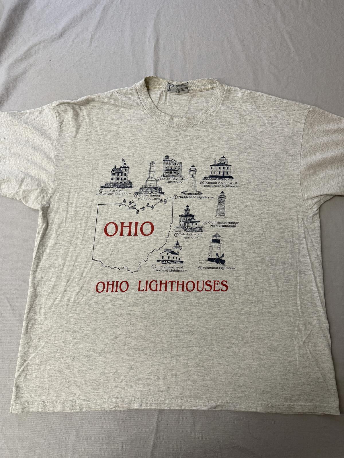 VTG Ohio Lighthouses T-shirt - Ligh House Ohio tee - XL XL