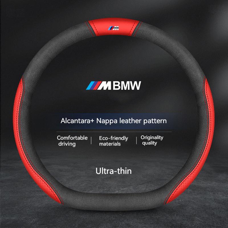 

For BMW M X1 X3 X5 X6 E39 E46 E87 E90 E92 F10 F15 F25 F30 Carbon fiber Suede Leather Car Steering Wheel Cover Auto Accessories