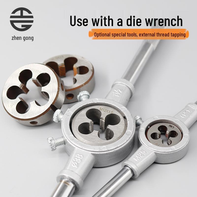 G Pipe Thread Round Die for Water Pipe Male Threading: Sizes 1/8, 1/4, 1/2, 3/4 Inch, 2, 4, 6 Points, 1 & 2 Inches.