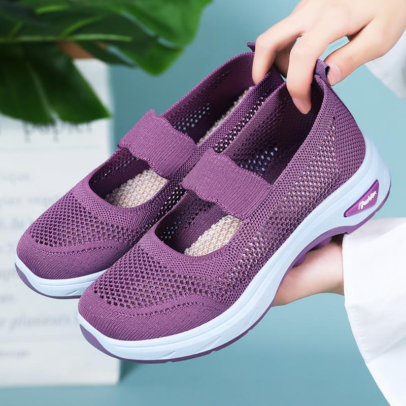 Shoes Women's Shoes Versatile New Breathable Casual Shoes Hollow Soft Sole Mother Shoes One Pedal Old Beijing Cloth Shoes Women