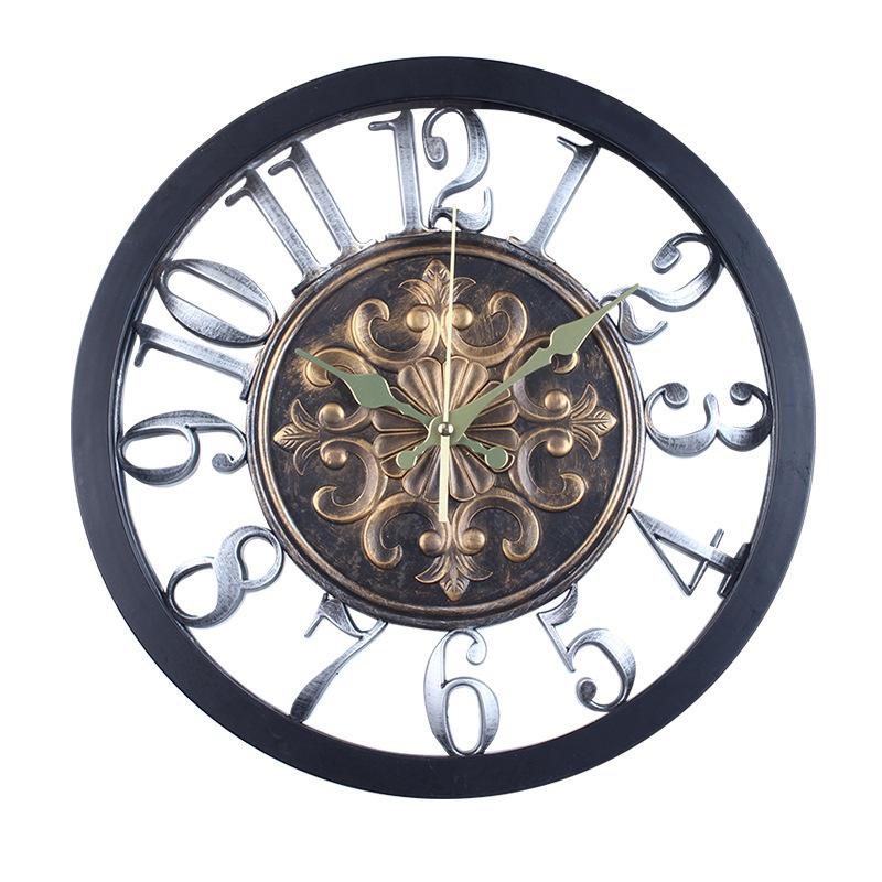 

Retro Industrial Style Wall Clock Personalized Coffee Bar Quartz Clock Wall Wall Clock 35CM [Roman Wall Clock] style 2