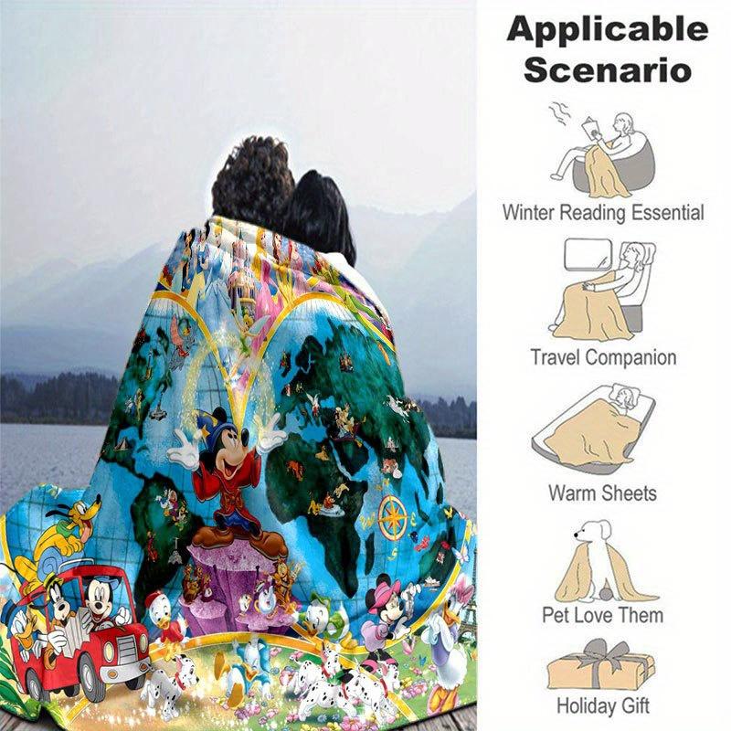 Mickey & Minnie Blanket  Soft, Warm Flannel Throw for Couch, Bed, Travel, Camping | All-Season Cozy Nap Blanket Christmas Décor