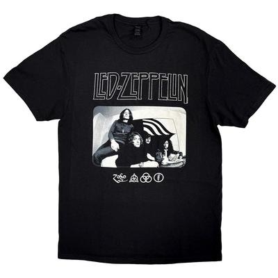Led Zeppelin 100% Cotton T-shirt Mens Tees Top Icon Band Logo Photo New Official Mens Black