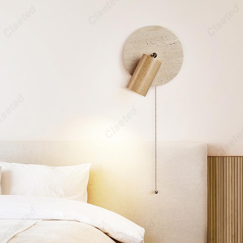 New LED Yellow Cave Stone Wall Lamp with Switch Rotatable Living Room Corridor Study Bedroom Wall Background Light Lighting