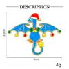 Original Weihnachtsserie Cartoon-Abzeichen-Brosche Kreatives Design Dinosaurier, fliegender Drache, Elch Niedliches Abzeichen