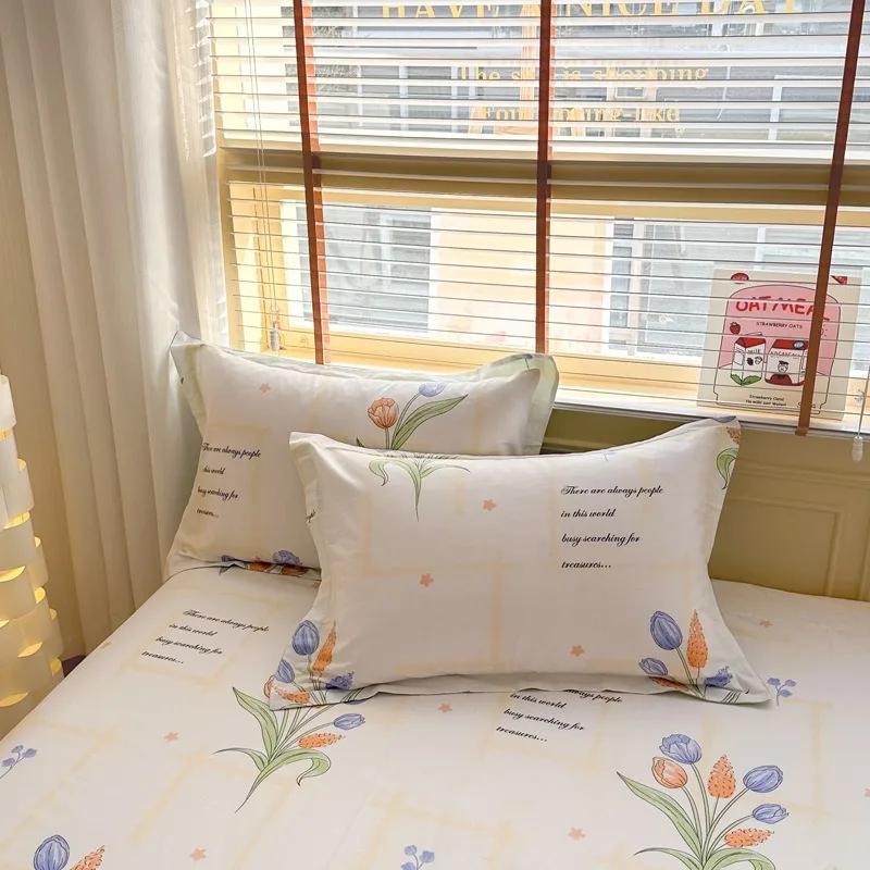 100%Cotton Pillowcases Pair Pack Cotton Pillowcases for Home Use 48x74cm Pillow Case Skin-friendly Comfortable 2pcs pillowcases