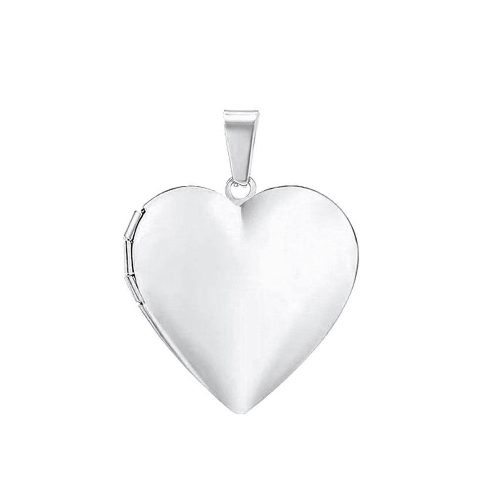 European Cross-border Fashion 316L Stainless Steel Heart-Shaped Glossed Can Open Necklace with Sweater Chain