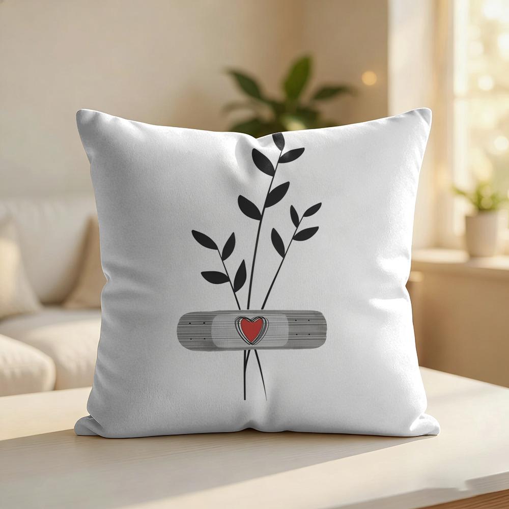 Black White Fashion Ins Sexy Cushion Cover Silky Short Plush Invisible Zipper Dustproof Sofa Pillow Case For Home Decor