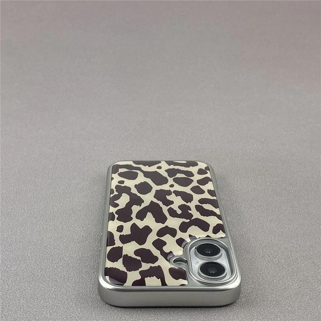European and American Trendy Black Leopard Print Phone Case for iPhone 17 AIR 16 15 14 13 12 11 PRO MAX PLUS Y2K Drop Glue Cover