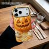 Phone Case: 2D Flat Design Suitable for iPhone 18 17 16 15 14 13 Pro Protective Case, Halloween Pumpkin Lamp, Perfect Holiday Gift for Christmas and H