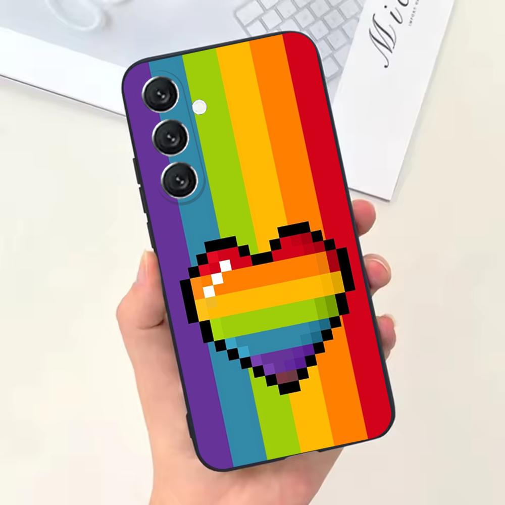 L-Lesbian LGBT Rainbow Pride Phone Case For Samsung Galaxy A13,A21s,A22,A31,A32,A52,A53,A71,A80,Soft Black Shell
