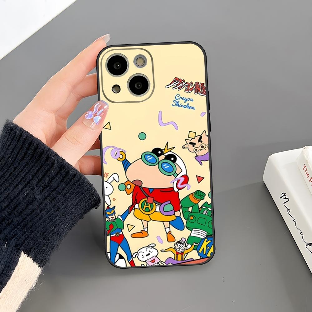 Crayon Shin-chans Phone Case For Iphone 16 Plus 15 14 Pro Max 13 Mini 11 12 Xr X Xs 6 7 8 SE Plus Back Cover