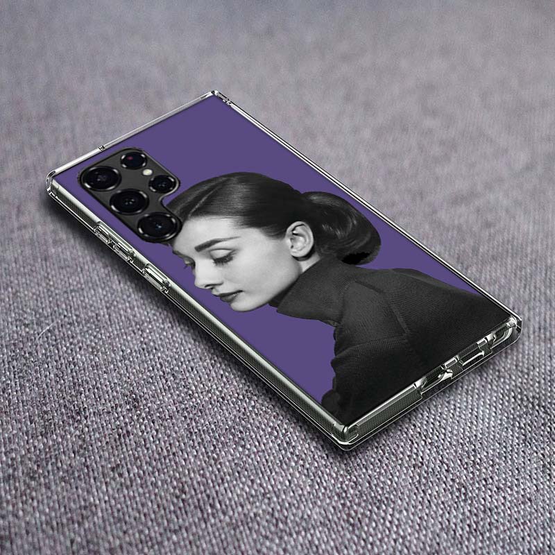 Audrey Hepburn Phone Case For Samsung Galaxy S24 S23 S21 S20 FE S22 S26 Ultra S25 Edge S10 Plus Cover Clear TPU Capa Shell Coque