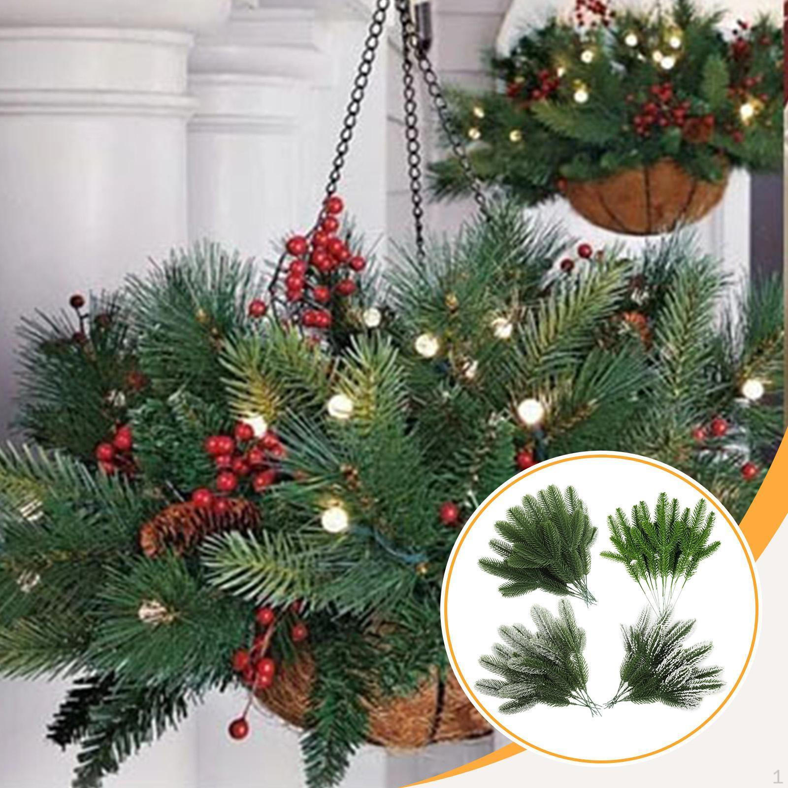 

72 штуки искусственных игольчатых веток, имитация цветочных композиций, искусственные зеленые растения, пики для