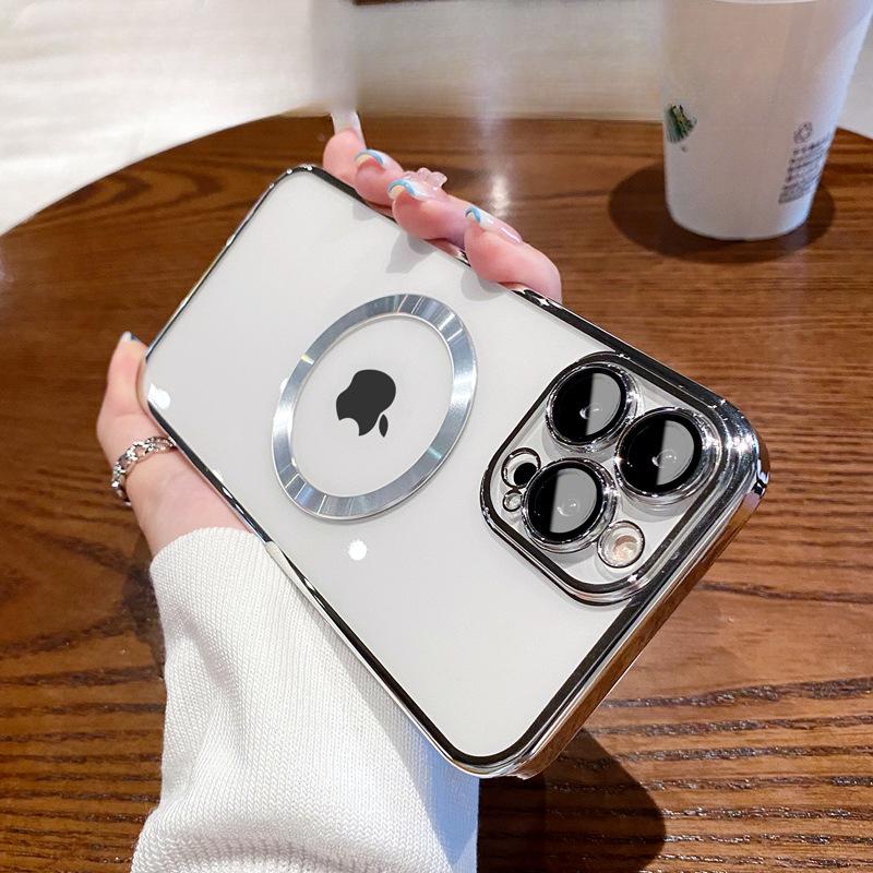 Suitable for Apple 16promax Phone Case, Magnetic Attraction, Iphone15 Full Cover, 14 Electroplated, 13 Transparent, 12 Anti-drop Shell