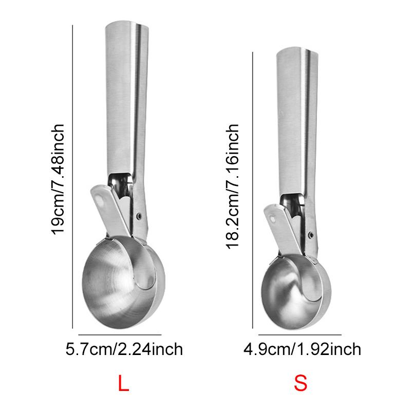 1PC Stainless Steel Ice Cream Ball Digger Scoop Multi-purpose Spoon Suitable for Ice Cream Kitchen DIY Dessert Styling Tools ZYF