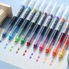 12 Color 0.5mm Straight Liquid Ballpoint Pen, Quick Drying Color Neutral Pen, Needle Tip Carbon Pen, Water-based Large Capacity Neutral Pen