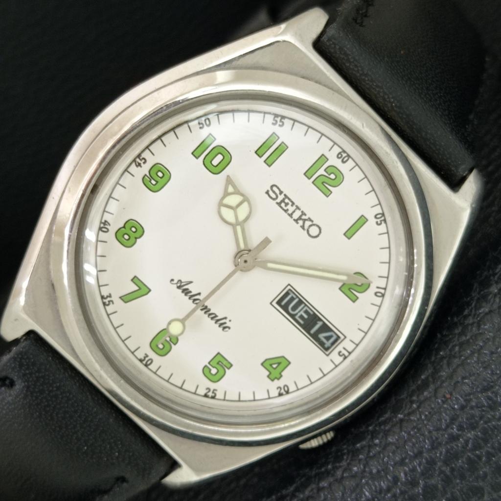 SEIKO АВТОМАТИЧЕСКИЕ ВИНТАЖНЫЕ ЯПОНСКИЕ МУЖСКИЕ ЧАСЫ БЕЛОГО ЦВЕТА a706817-1