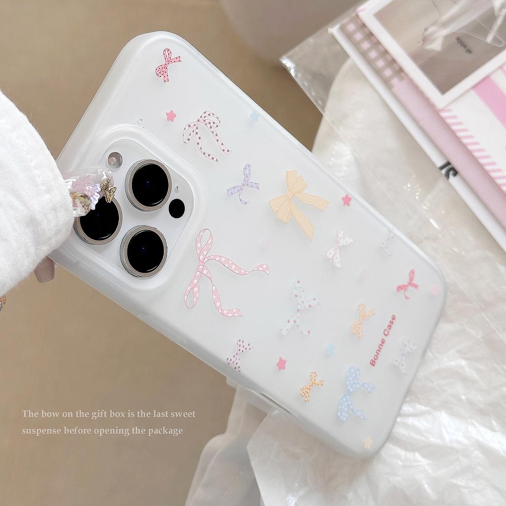 Sweet girl bow for apple 16 mobile phone case iphone17promax lanyard 14 silicone 13 soft 11
