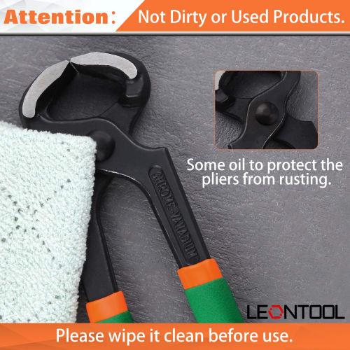 LEONTOOL Nail Puller, End Nippers, Heavy-Duty, Non-Slip, for High Heels, Nail Puller, Wire Cutter, End Cutting Nipper, Nail Puller, for Car Tire and P