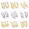 18K Gold Plated Brass Metal Earwires Basic Fasteners,Earring Fixtures,Inlaid Zircon Earring Hooks,Earring Making Supplies